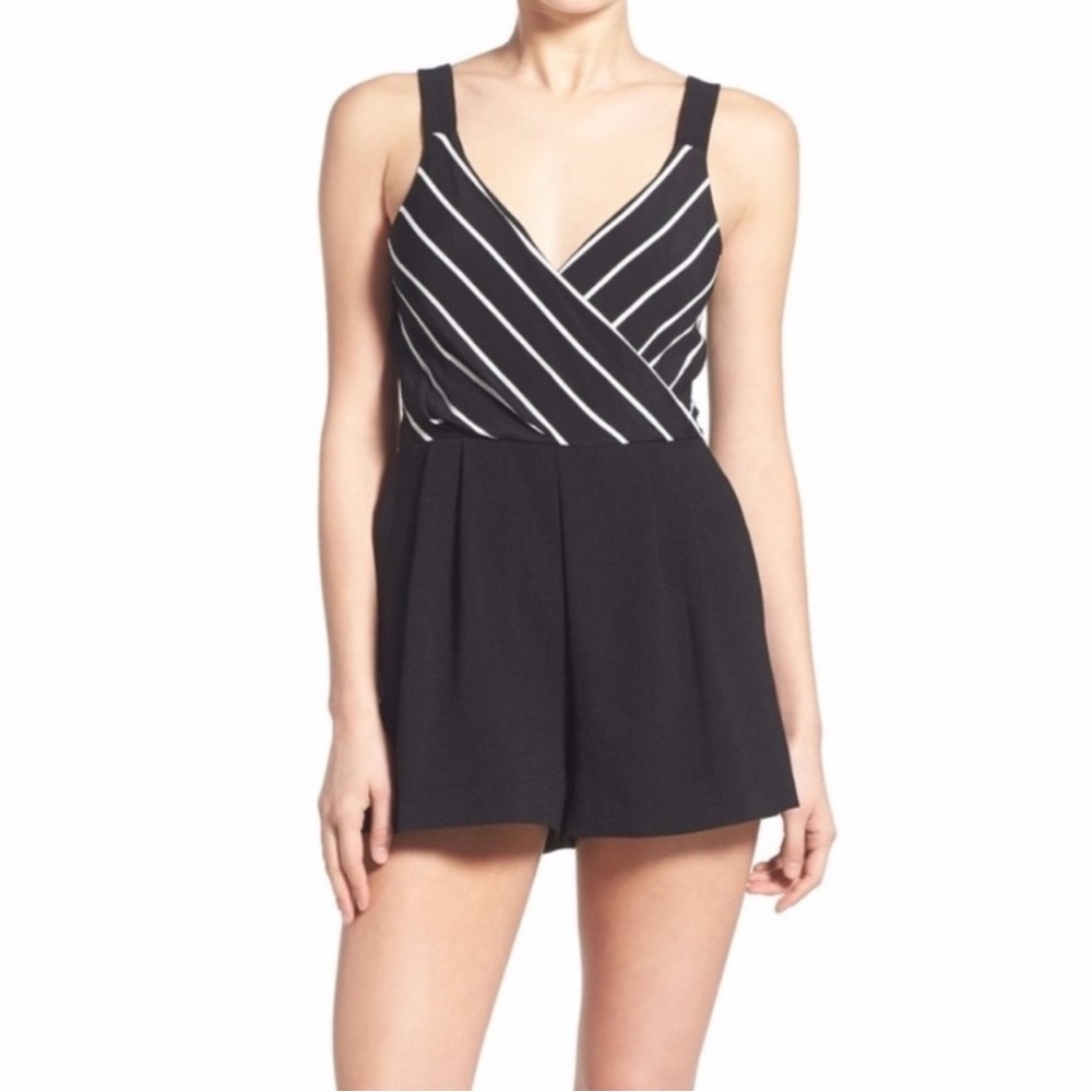 Minkpink Black and White Striped Romper, Size M